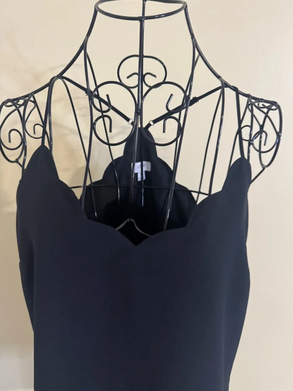 J. Crew Cami with Scalloped Trim in Black Size 6